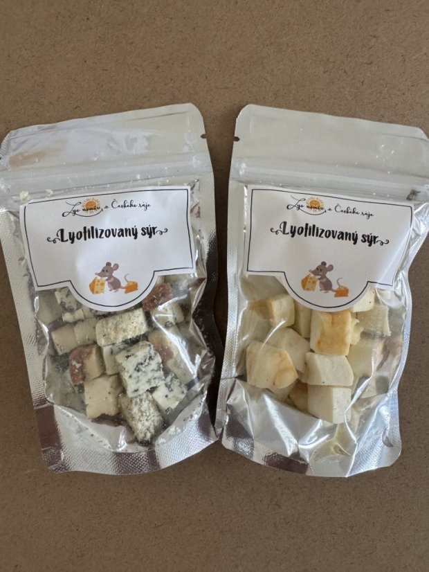 Česká krabička lyofilizovaných sýrů - (uzená niva, blaťácké zlato s pepřem)