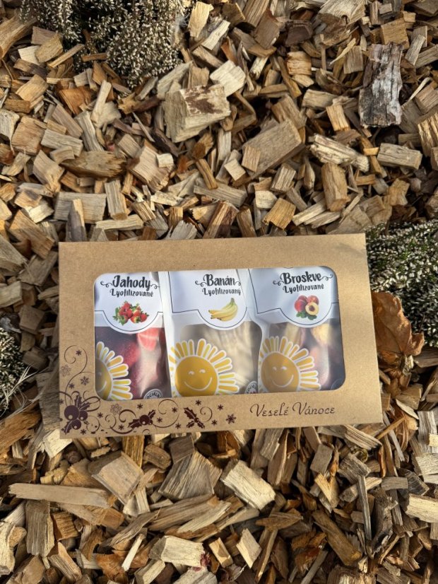 Vánoční krabička (3 druhy ovoce - Veselé Vánoce)