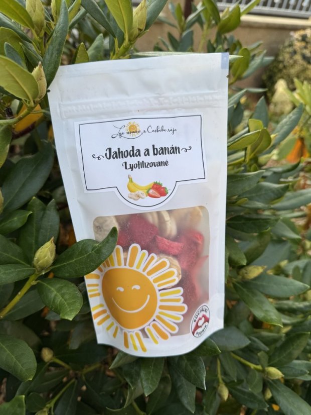 Lyofilizovaná jahoda a banán