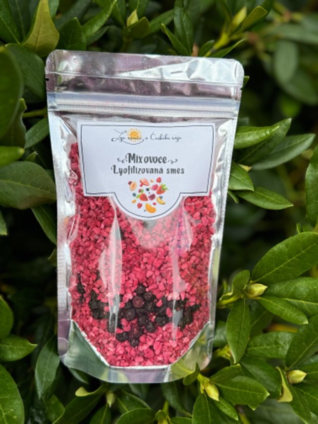 Lyofilizovaná malinová drť s borůvkou