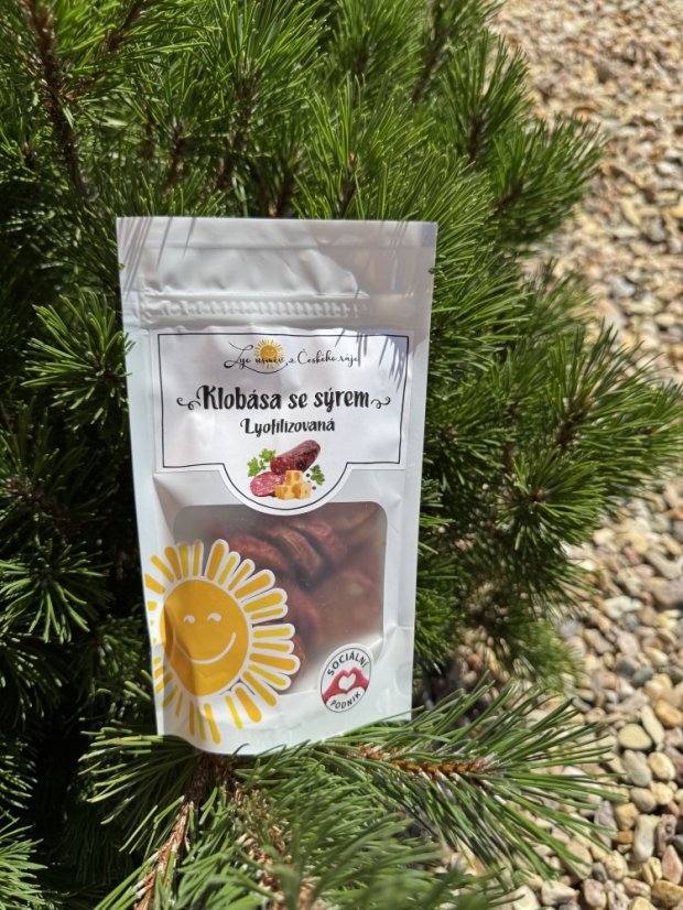 Lyofilizovaná klobása se sýrem
