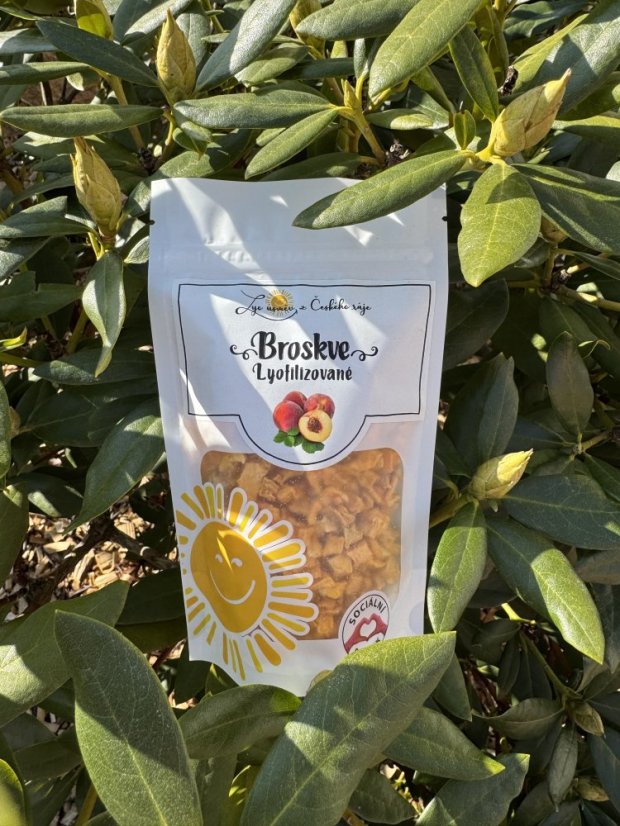 Lyofilizovaná broskev - kostka