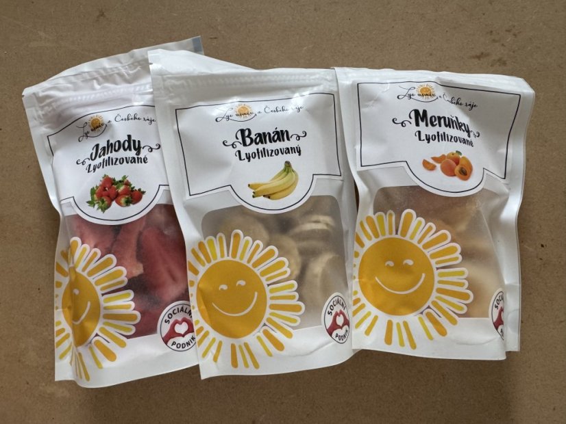 Jarní krabička lyofilizovaného ovoce (jahody,banán,meruňky)