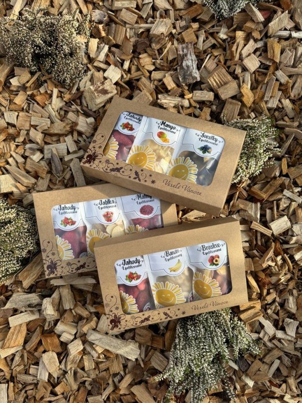 Vánoční krabička (3 druhy ovoce - Veselé Vánoce)