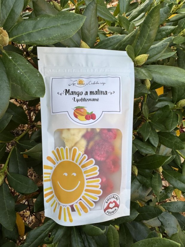 Lyofilizovaná malina a mango
