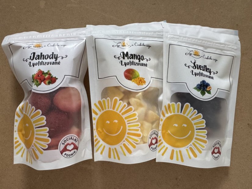 Jarní krabička lyofilizovaného ovoce (jahody,mango,švestka)