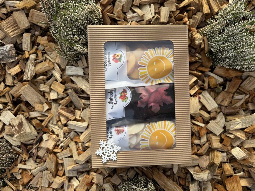 Vánoční krabička (3 druhy ovoce - ozdobná)