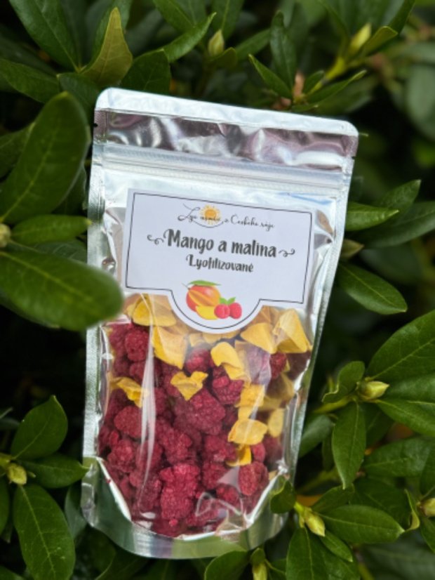 Lyofilizovaná malina a mango