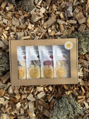 Vánoční krabička (mango, malina, švestka, jablko)