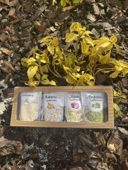 Krabička s lyofilizovanou zeleninou a tvarůžky