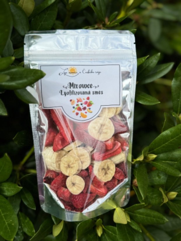 Lyofilizovaná jahoda a banán